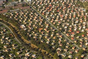 Letecký pohled na Baťovy domky