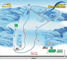 Mapka ski areálu Karolinka