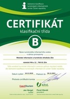 Certifikát_Jednotná klasifikace informačních turistických center ČR